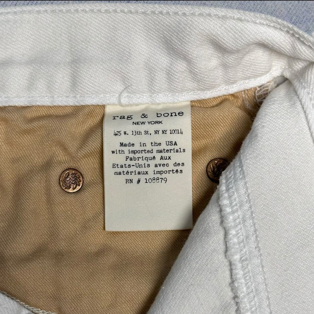 Rag & Bone Women’s White Denim Asymmetrical Frayed Hem Mini Skirt - Size 26 - Picture 3 of 5